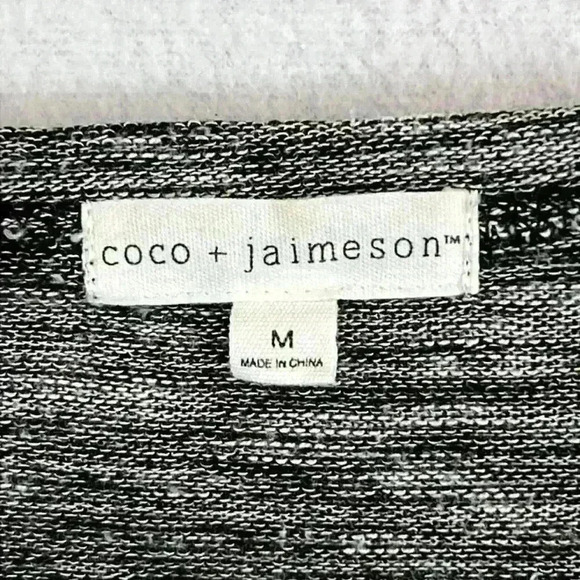 Coco + Jaimeson Sweater Women’s Medium (8-10) Heathered Black Faux Wrap - Picture 3 of 10